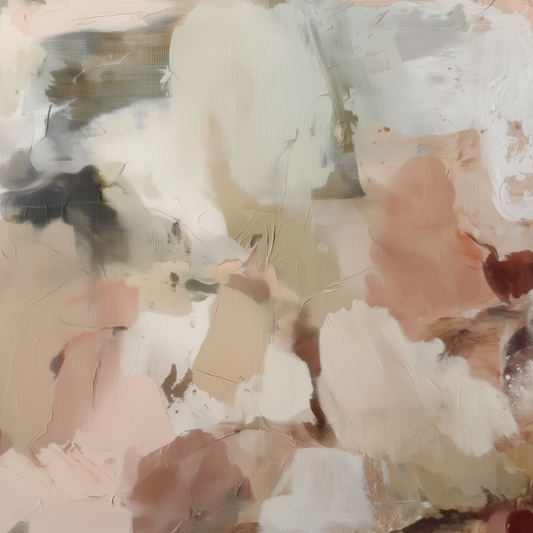 Driftwood II layered neutral abstract wall art with chalky white and clay tones canvas wall art print