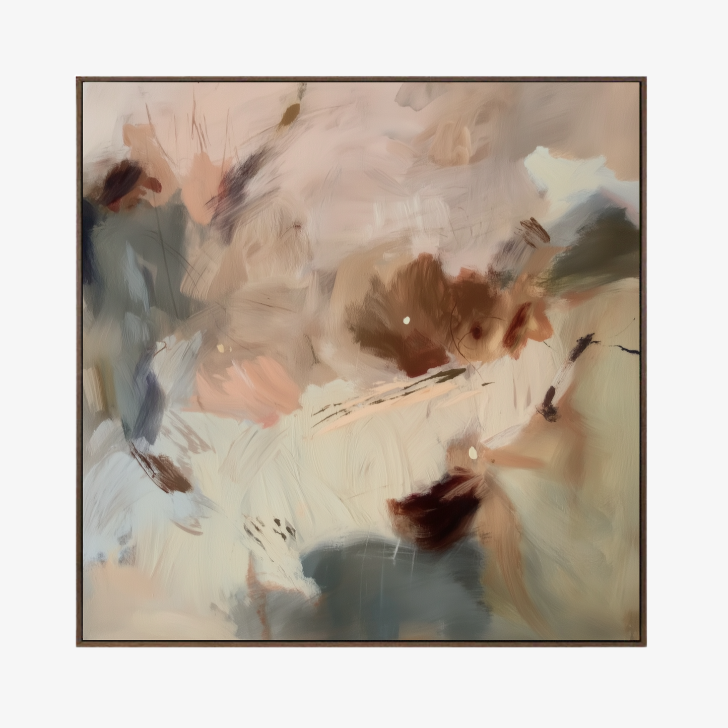 Abstract painting with soft, blended colors on a white background
