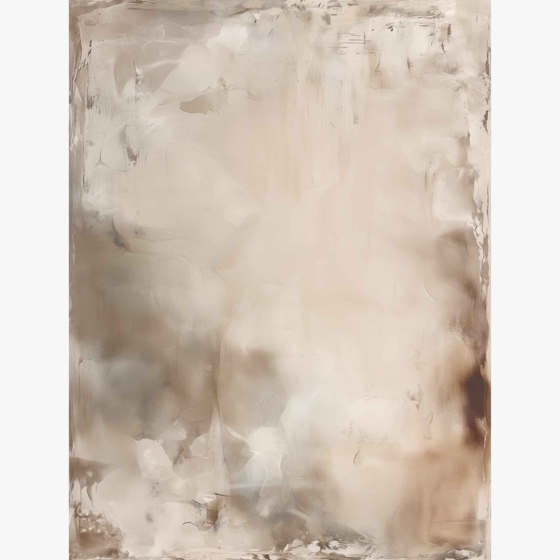 Afterlight soft atmospheric abstract artwork in ivory and warm beige tones cavnas art print