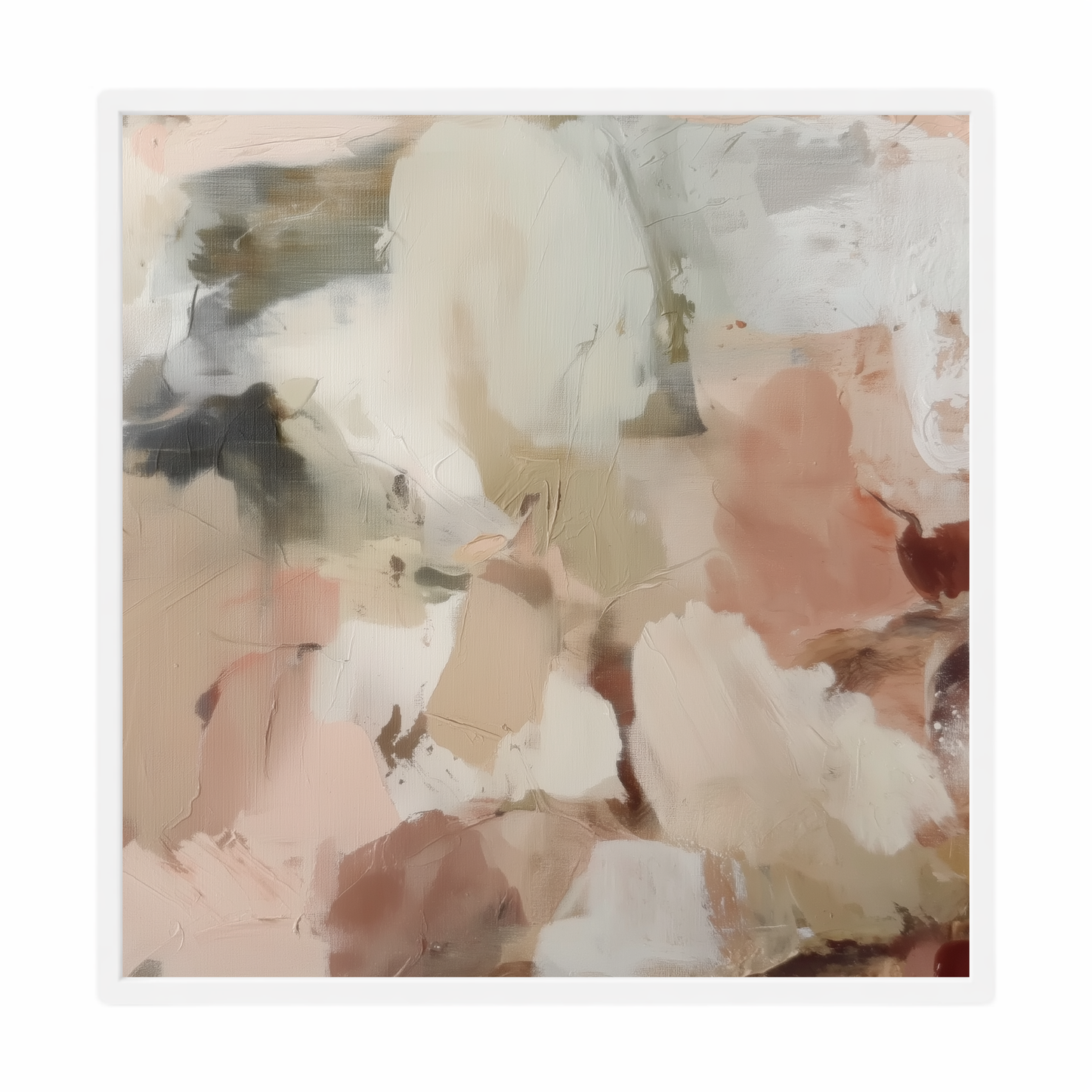 Abstract art piece with soft pastel colors on a white background