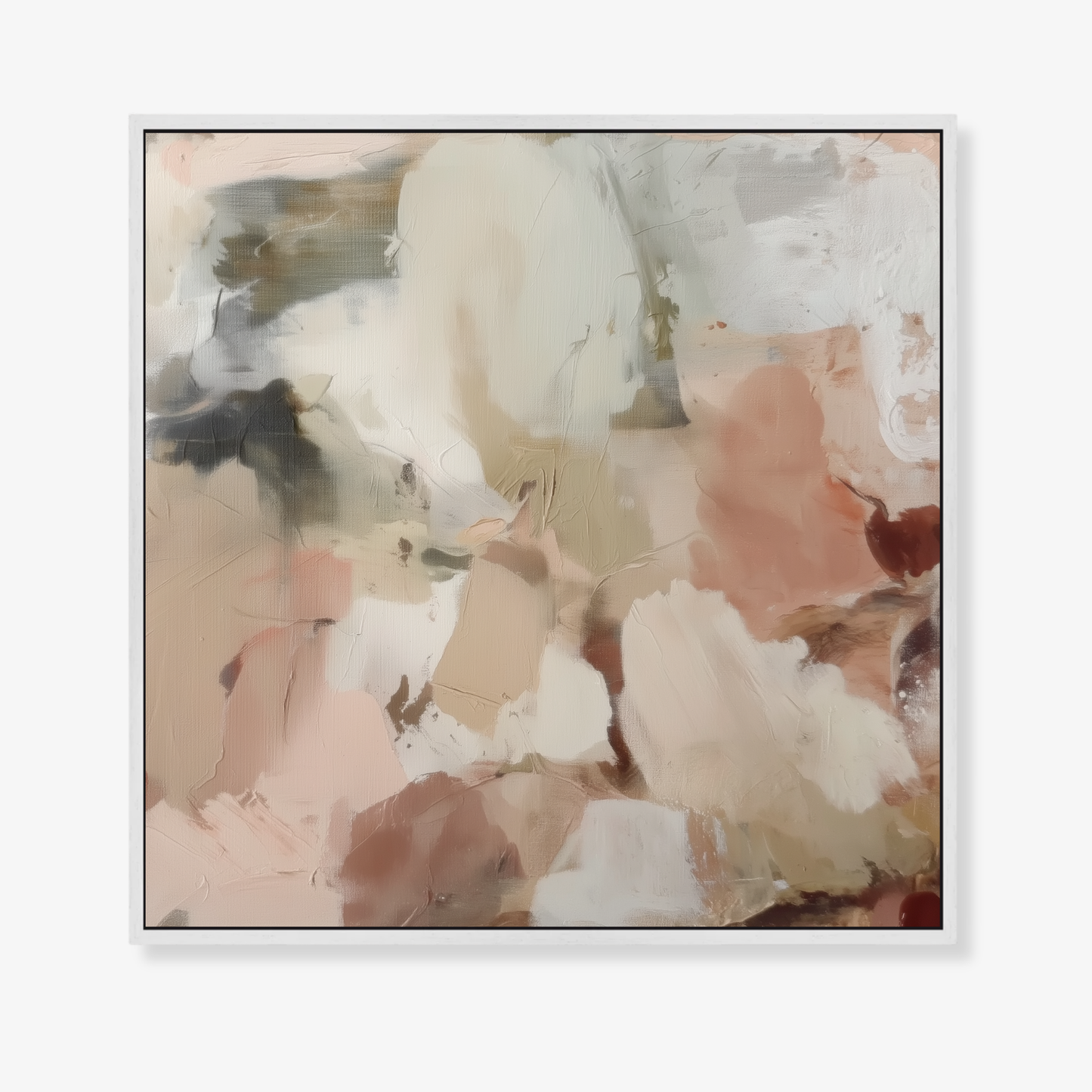Abstract art print with soft colors on a white background