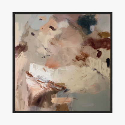 Abstract painting with soft pastel colors on a white background