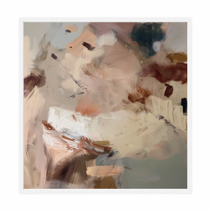 Abstract painting with soft, blended colors on a white background