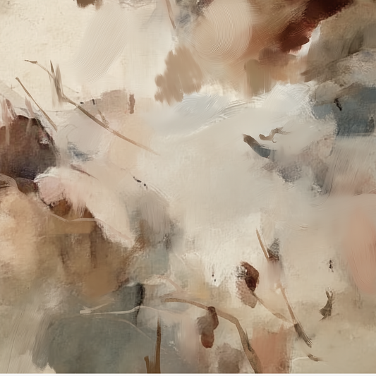 Silt 2 soft tonal abstract artwork with taupe, cream and charcoal accents by North Beach Studio art print