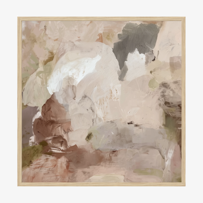 Stone and Silence framed artwork in an oak frame. 
