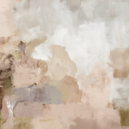 Study in Calm minimal neutral abstract artwork with soft stone and blush tones